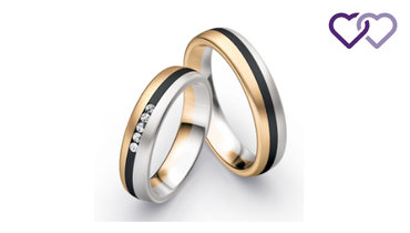 Trouwringen goud met zirkonium