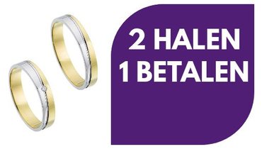 Trouwringen 2 halen 1 betalen
