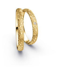 Criss Cross structuur trouwringen goud