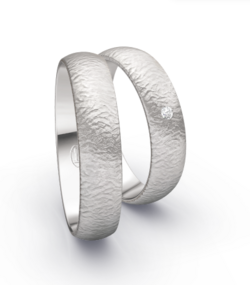 Nadelmatt structuur witgouden trouwringen