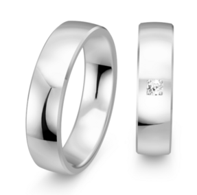 Klassieke Witgouden Trouwringen Glanzend