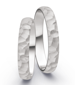 Witgouden trouwringen hammermat