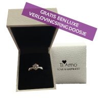Aanzoeksring zilver 12 zirkonia's