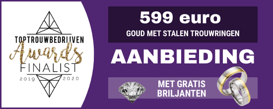 staal met gouden trouwringen actie