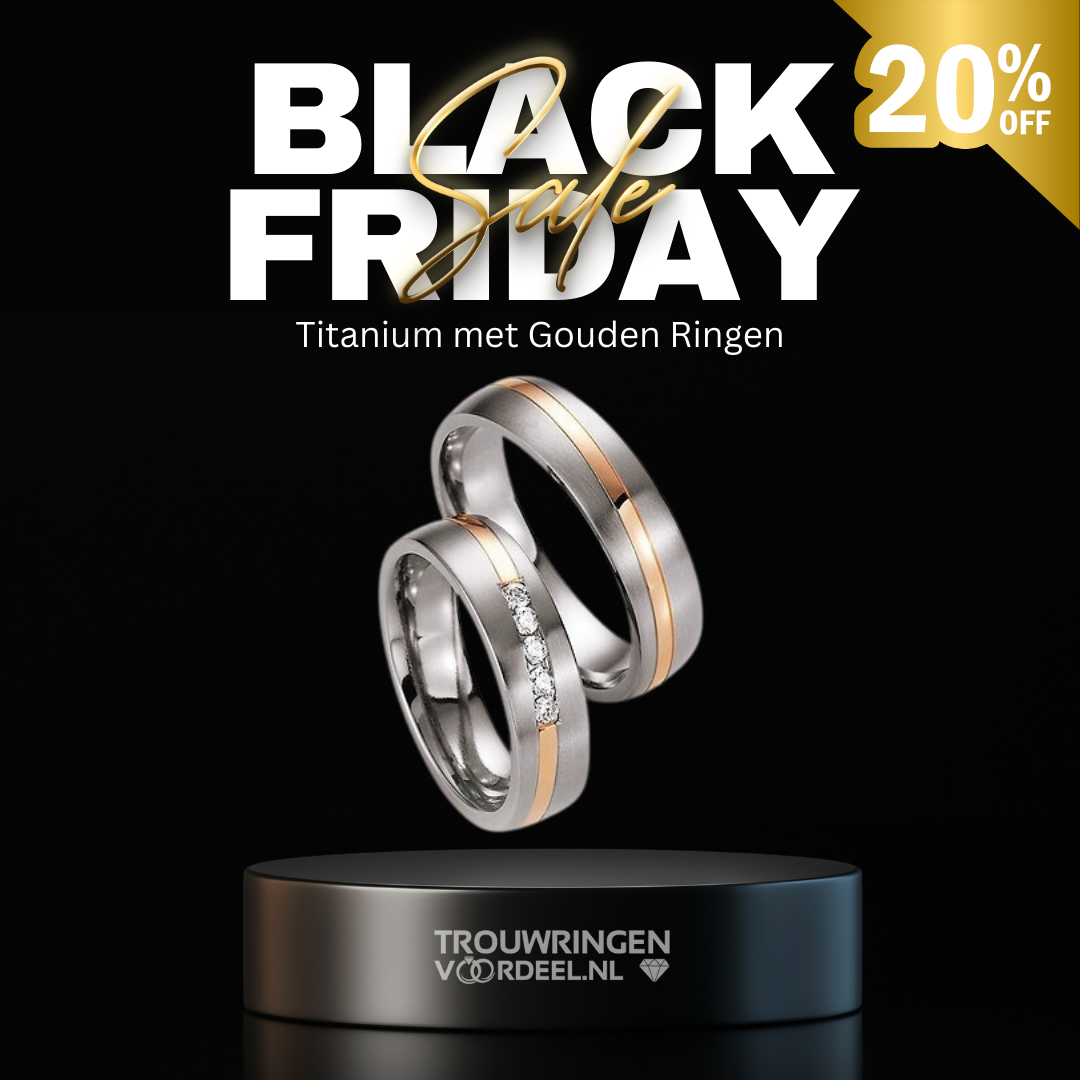 titanium met goud trouwringen