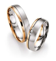 Bicolor Trouwringen met Groef