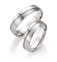 Witgouden trouwring modern