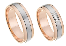 Gouden heren ring en dames ring