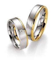 Strakke Trouwringen Bicolor