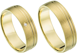 Geelgouden ringen met groeven