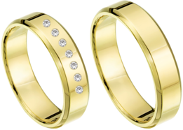 Geelgouden trouwringen glans