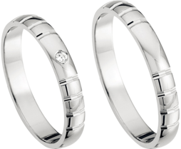 Sierlijke trouwring witgoud