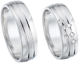 Trouwringen modieus witgoud