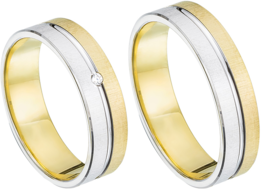 14 k Gouden Trouwringen + Gratis Briljant