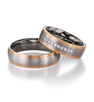 Titanium/Gouden Trouwringen Briljanten