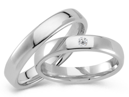 Klassieke witgouden trouwringen mat of glanzend Klassieke witgouden trouwringen mat of glanzend