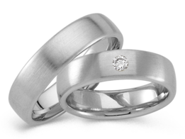 Matte trouwring witgoud Matte trouwring witgoud