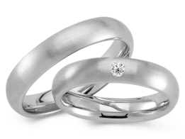 Matte witgouden trouwring Matte witgouden trouwring