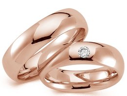 Bolle rose gouden trouwringen 7mm mat of glanzend Bolle rose gouden trouwringen 7mm mat of glanzend