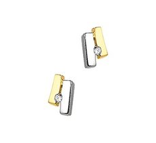 geelgouden oorknoppen diamant