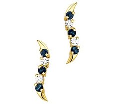 Oorknoppen saffier en zirkonia Oorknoppen saffier en zirkonia