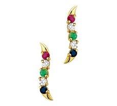 Oorknoppen robijn en smaragd Oorknoppen robijn en smaragd