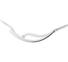 Zilveren collier met zirkonia en een poli/matte afwerking