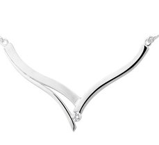 Zilveren collier met zirkonia.