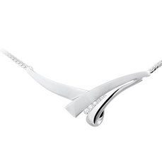 Zilveren collier met zirkonia en een poli/matte afwerking.