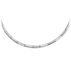 Gerhodineerd zilveren armband met zirkonia en een poli/matte afwerking.