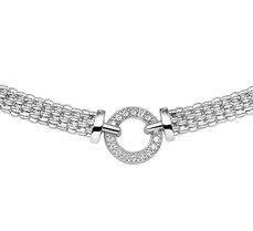 Zilver gerhodineerd choker met zirkonia