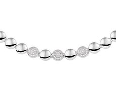 Zilver gerhodineerd collier met zirkonia