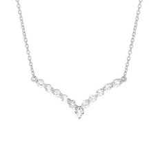 Gerhodineerd zilveren collier met zirkonia.