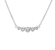 Gerhodineerd zilveren collier met zirkonia.