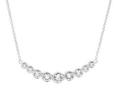 Gerhodineerd zilveren collier met zirkonia.