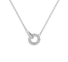 Gerhodineerd zilveren collier met zirkonia