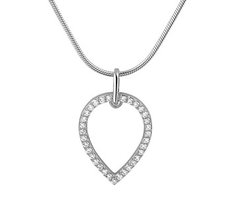 Gerhodineerd zilveren collier met zirkonia.