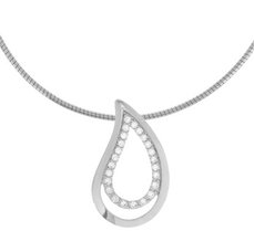 Gerhodineerd zilveren collier met zirkonia.