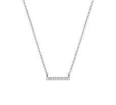 Gerhodineerd zilveren collier met zirkonia.