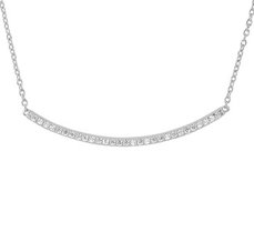 Gerhodineerd zilveren collier met zirkonia.