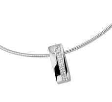 Gerhodineerd zilveren collier met zirkonia