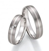 Trouwringen Titanium met Goud