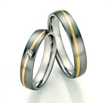 Trouwringen Titanium met goud