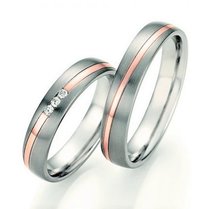 Trouwringen Titanium met goud