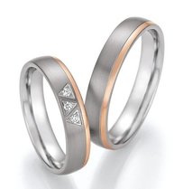 Trouwringen Titanium met Goud