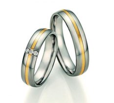 Trouwringen Titanium met Goud