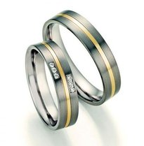 Trouwringen Titanium met Goud