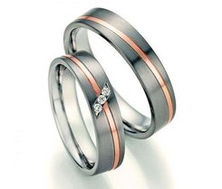 Trouwringen Titanium met Goud