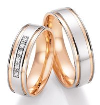 Bicolor Trouwringen met Groeven