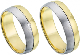 Goud met zilveren trouwringen